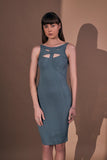 Grey Sleeveless Women's Bodycon Dress