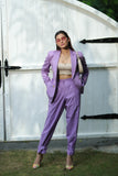 Comfortable Women's Purple Belted pants