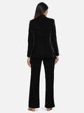 Classic Women's Velvet Pant Suit - Black