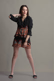 Satin Full sleeves Black Women's skirt Top Co-ord Set