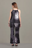 Black Floral Printed Satin Co-ord Set