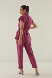 Pink Elegant Women's Office wear Co-ord Set