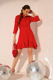 Red office dress 