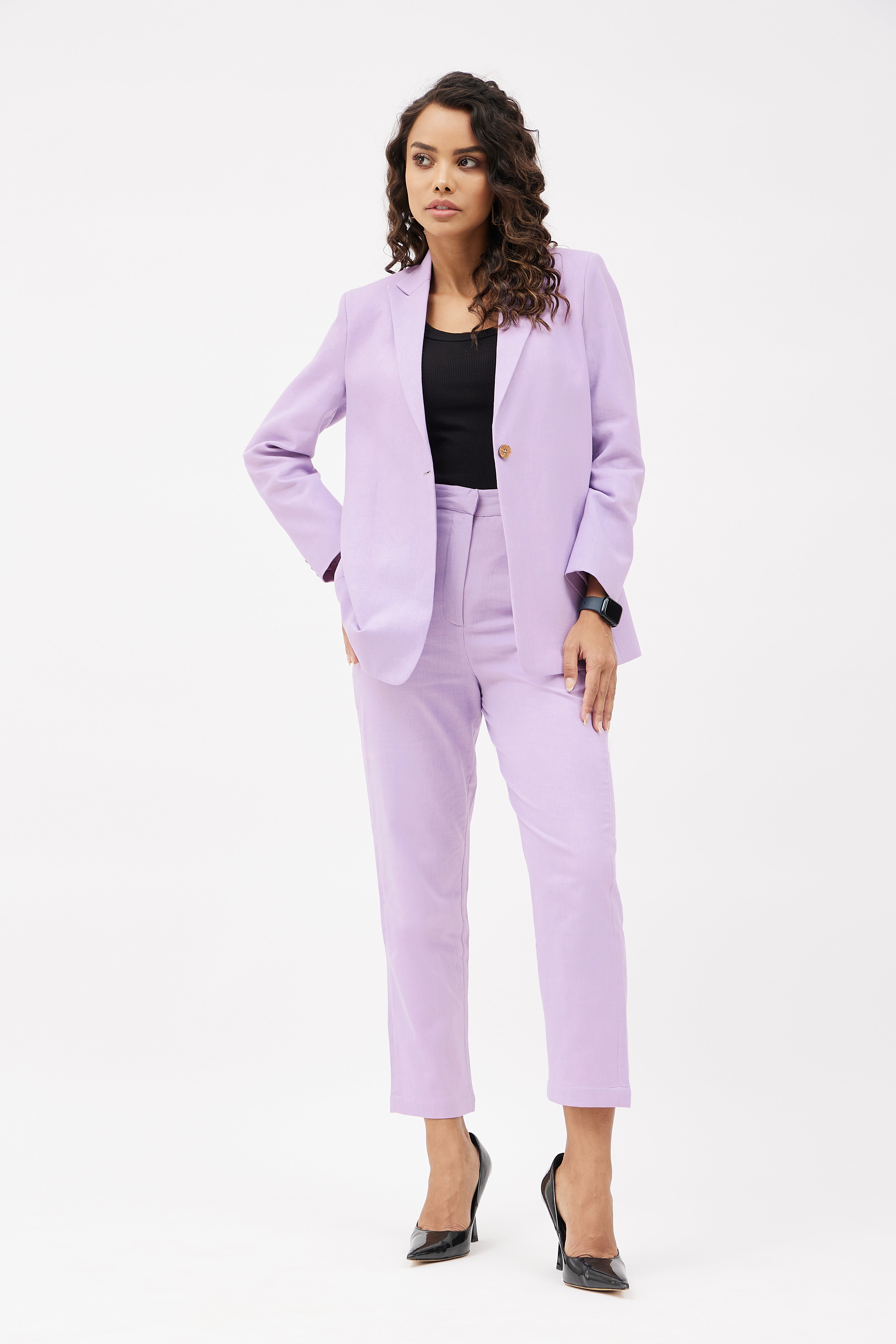 Lilac blazer set deals
