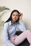 Blue Cotton Shirt for women