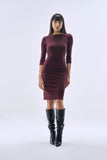 Maroon Scoop-Back Tailored Dress