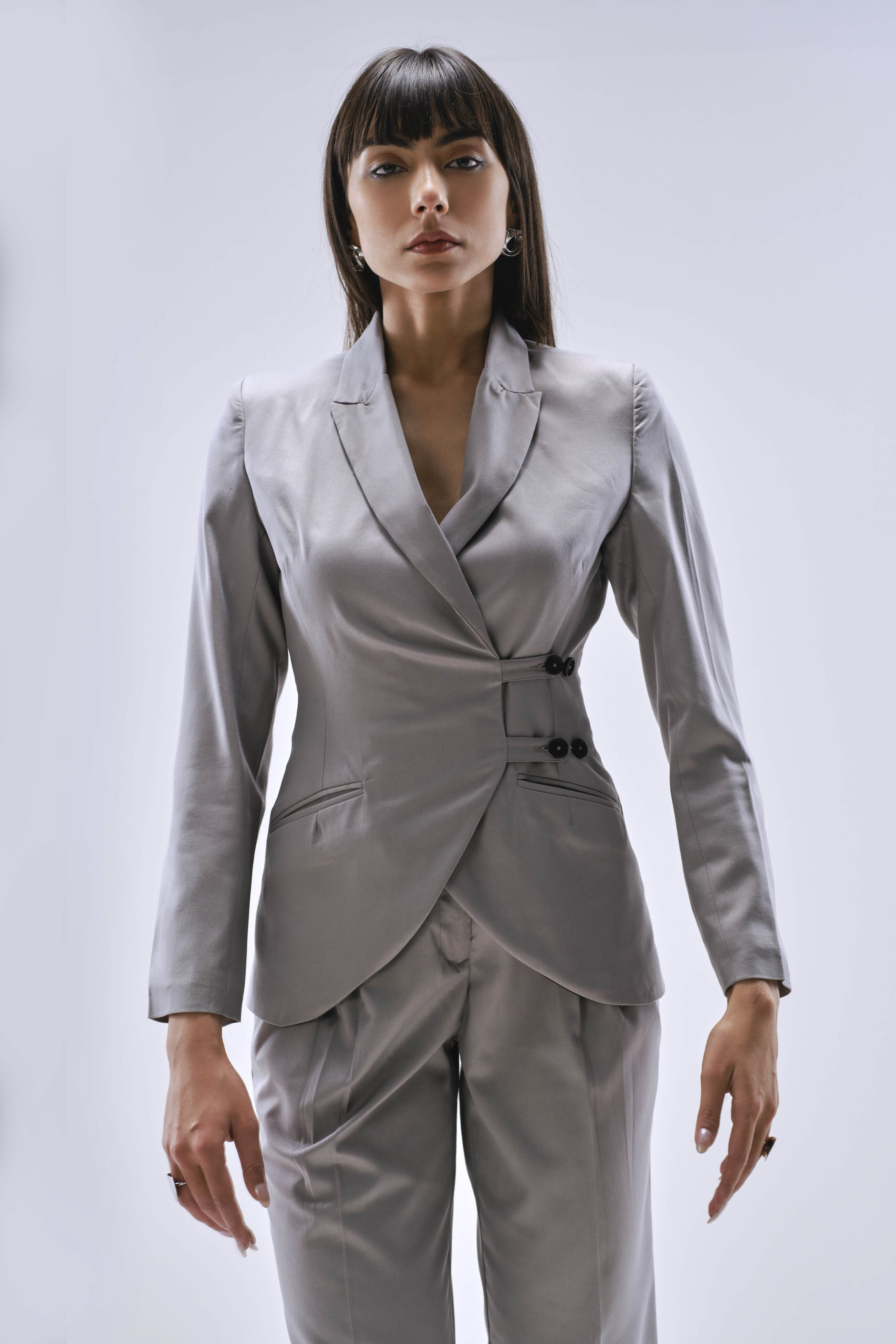 Ladies Formal Modern Wrap Blazer - Main Image