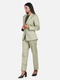 Elegant Women's Poly Cotton Pant Suit - Sage Green
