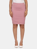 PowerSutra Ladies Stretch Pencil Skirt For Office - Pink