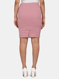 PowerSutra Ladies Stretch Pencil Skirt For Office - Pink