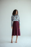 Abstract Printed Shirt With Maroon Skirt