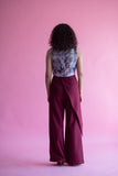Abstract Organza Top With Asymmetric Pants