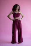 Abstract Organza Top With Asymmetric Pants