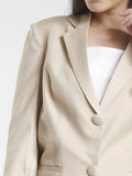 PowerSutra Women's Formal Poly Cotton Skirt Suit - Beige