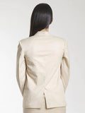 PowerSutra Women's Formal Poly Cotton Skirt Suit - Beige