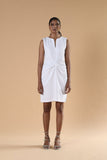 White sleeveless Cotton Dress