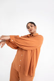 Orange Monotone Fluid Coord Set for workwear