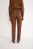 Coffee Brown Elasticated Straight Trousers