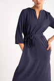 Workwear Blue Belted Maxi Dress