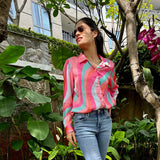 Premium Satin Printed Shirt for Women