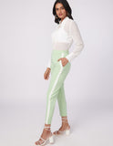 Formal Women's Officewear Green Side Tape Trouser