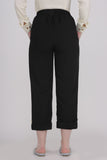 Women's Plus Size Black High Wasted Crop Pants