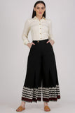 Breathable Black Cotton Ankle Length Pants