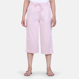 Comfortable Baby Pink Dot Pattern Cotton Silk Culottes