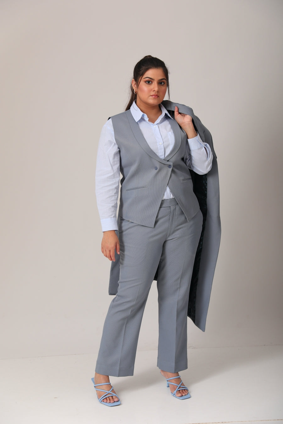 Formal Women's Blue Three Piece Suit The Ambition Collective Formal Women's Blue Three Piece Suit The Ambition Collective