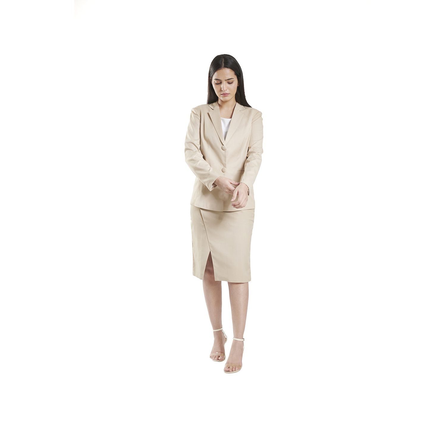 Beige Poly Women's Cotton Skirt Suit – The Ambition Collective