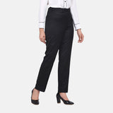 Women's Black Cotton Formal Trouser- PowerSutra