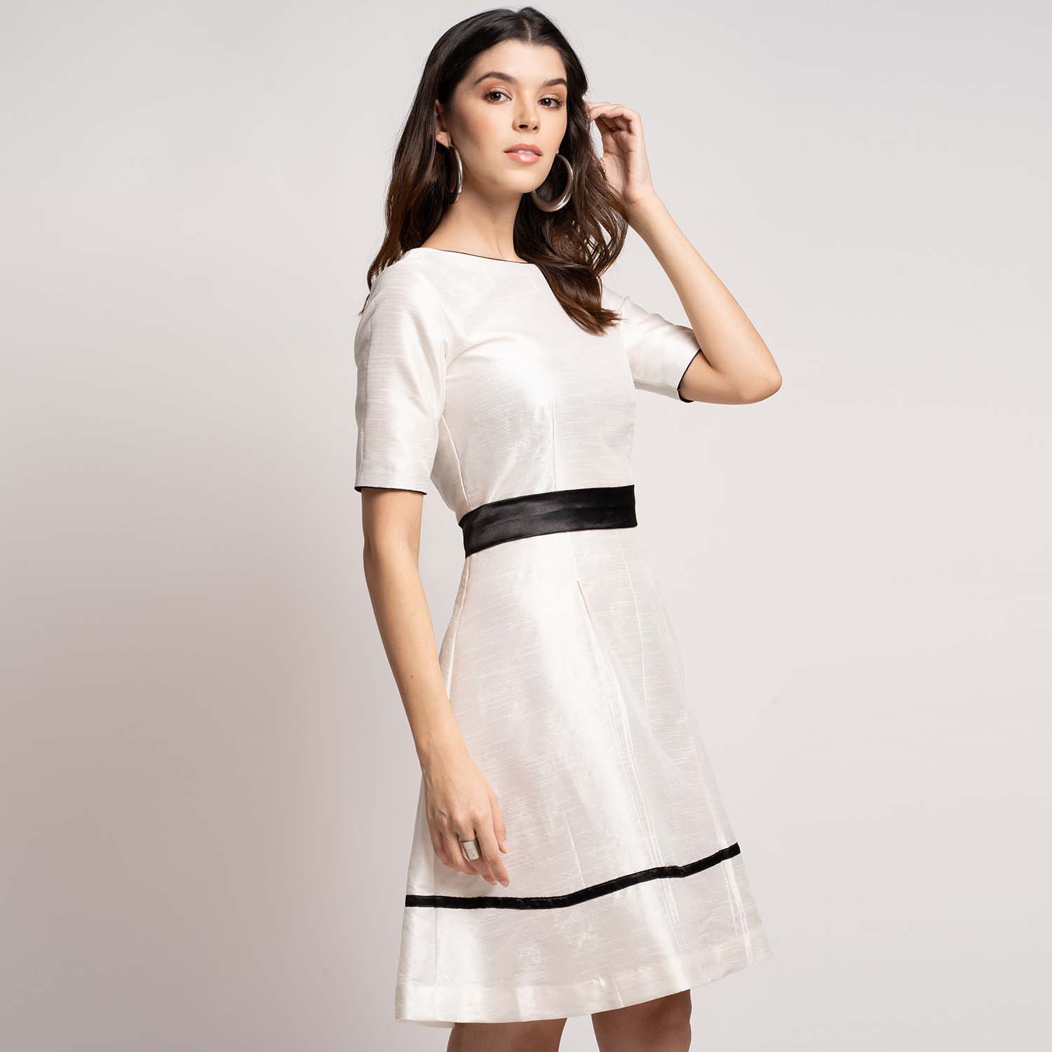 Office Party Creamy White Stylish Knee Length Sheath Dress The Ambition Collective Office Party Creamy White Stylish Knee Length Sheath Dress The Ambition Collective