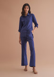 Comfortable Cotton Blue Co-ord set with Straight Pants