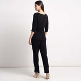 Elegant Black Women's Crepe Pant Suit