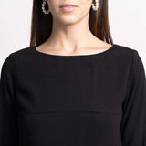 Elegant Black Women's Crepe Pant Suit