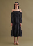 Workwear puff sleeves dress