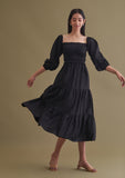 Black puff sleeves dress 