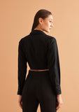 Wrap Crop Shirt for Women- 100% Cotton