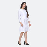 Paper White Dupioni A line Women's Office Party Dress 