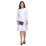 Paper White Dupioni A line Women's Office Party Dress 
