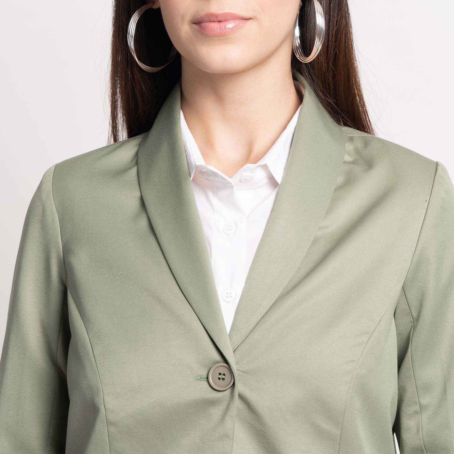 Poly Cotton Pant Suit - Sage Green