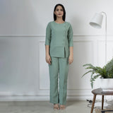 Sea Green Women's Formal Poly Moss Pant Suit