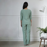 Sea Green Women's Formal Poly Moss Pant Suit