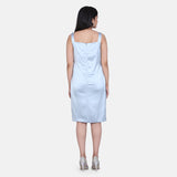 Power Sutra Silver Grey Satin Party Dress