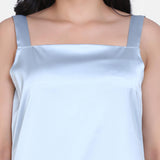 Power Sutra Silver Grey Satin Party Dress