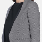 Silver Grey Swiss Dots Polyester  Workwear Jacket