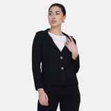 Timeless Classic Women's Black Poly Moss Pant Suit