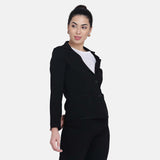 Timeless Classic Women's Black Poly Moss Pant Suit