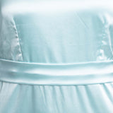 Power Sutra Blue Satin Fit & Flare Women's Evening Party Dress