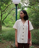 White cotton sustainable shirt for women